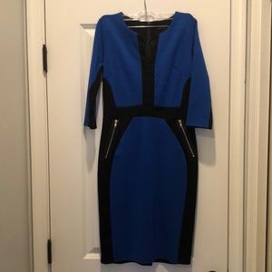 Blue/black fitted dress